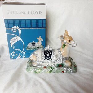 Fitz & Floyd Bristol Deer Yuletide Holiday Covered Butter Dish